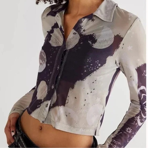 Free People We The Free Moon and stars mesh top - Picture 5 of 5